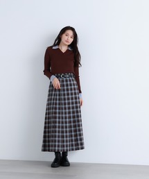 NATURAL BEAUTY BASIC | ◇ベルテッドチェックプリーツスカート(スカート)
