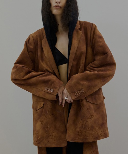 SYNTHETIC SUEDE EMBROIDERY JACKET（テーラードジャケット）｜Ameri
