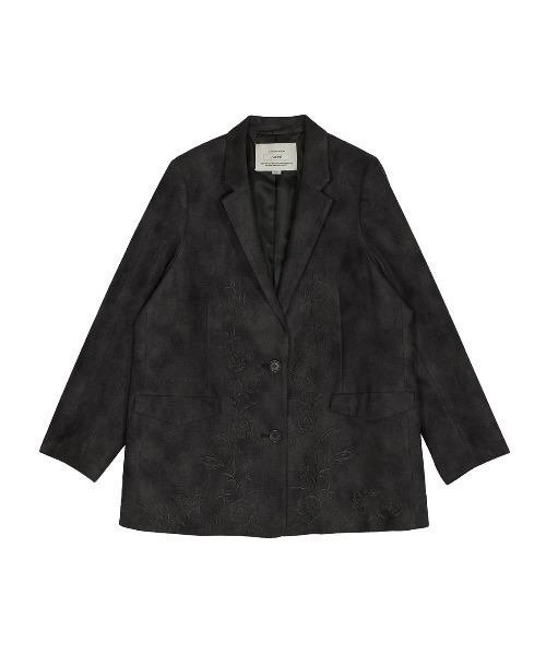 セール】SYNTHETIC SUEDE EMBROIDERY JACKET（テーラードジャケット