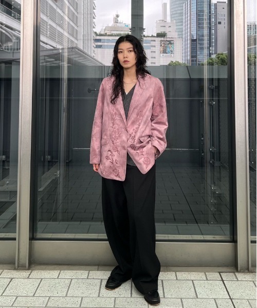 SYNTHETIC SUEDE EMBROIDERY JACKET（テーラードジャケット）｜Ameri
