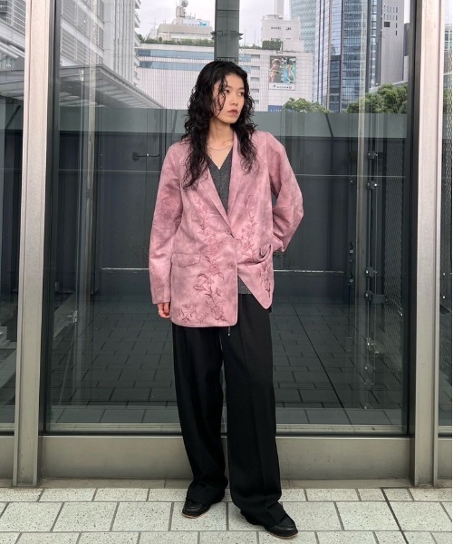 SYNTHETIC SUEDE EMBROIDERY JACKET（テーラードジャケット）｜Ameri