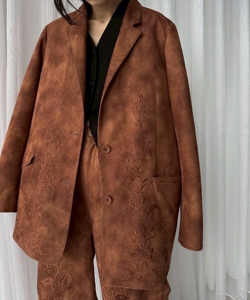 SYNTHETIC SUEDE EMBROIDERY JACKET（テーラードジャケット）｜Ameri