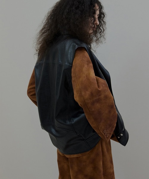 Ameri（アメリ）の「SYNTHETIC SUEDE EMBROIDERY JACKET（テーラードジャケット・レディース・ブラック/キャメル/ピンク・SMALL/MEDIUM）」の17枚目の写真