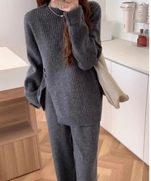 ニットセットアップ(トップス+パンツ)