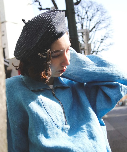 HUNTISM（ハンティズム）の「Denim Braid Beret（ハンチング/ベレー帽・メンズ・インディゴブルー・ONE SIZE）」の6枚目の写真