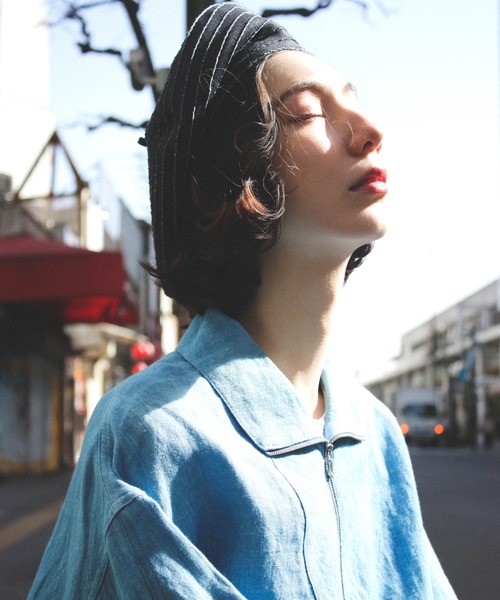 HUNTISM（ハンティズム）の「Denim Braid Beret（ハンチング/ベレー帽・メンズ・インディゴブルー・ONE SIZE）」の2枚目の写真