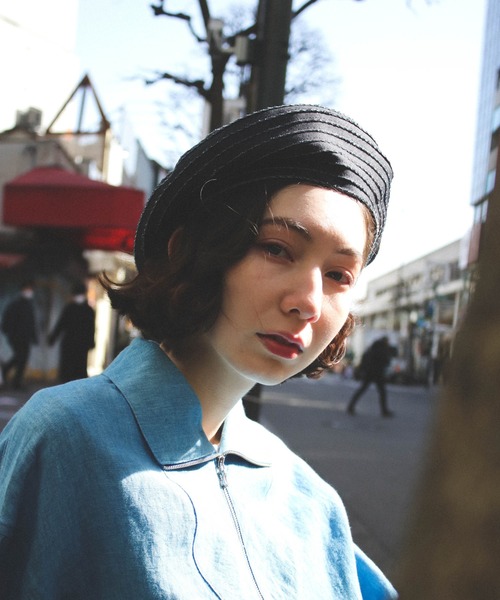 HUNTISM（ハンティズム）の「Denim Braid Beret（ハンチング/ベレー帽・メンズ・インディゴブルー・ONE SIZE）」の5枚目の写真