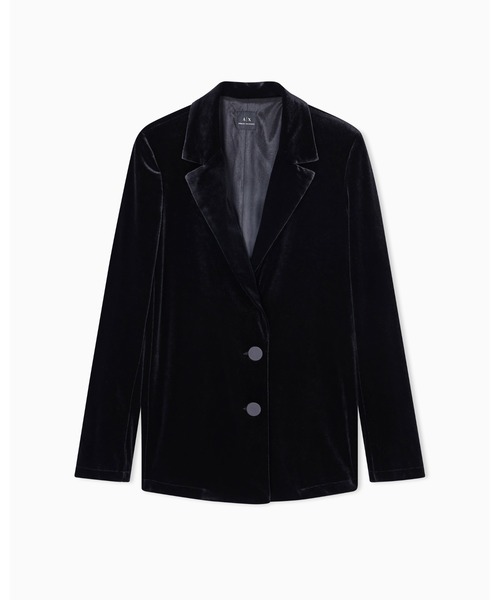 ARMANI EXCHANGE（アルマーニエクスチェンジ）の「【A|X アルマーニ エクスチェンジ】＜オンライン限定＞ストレッチベルベット シングルブレストジャケット（テーラードジャケット・レディース・ブラック・X-SMALL/SMALL/MEDIUM/LARGE）」の5枚目の写真