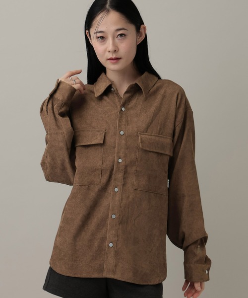 3.3 Field Trip (3.3フィールドトリップ)の「【UNISEX】ALAND/コーデュロイ長袖シャツ(シャツ/ブラウス・レディース・ブラウン/ライトブルー・MEDIUM/SMALL)」の15枚目の写真