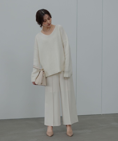 Andemiu(アンデミュウ)の「【手洗い可能】モヘアウールVプルオーバー491832(ニット/セーター・レディース・ピンク/オフホワイト/グレー・FREE)」の19枚目の写真