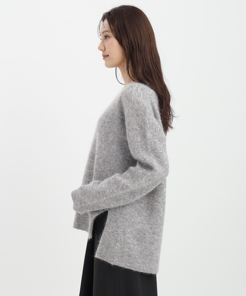 Andemiu(アンデミュウ)の「【手洗い可能】モヘアウールVプルオーバー491832(ニット/セーター・レディース・ピンク/オフホワイト/グレー・FREE)」の9枚目の写真