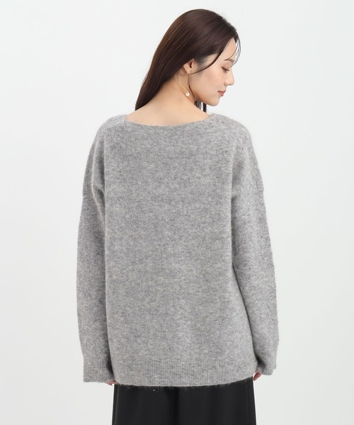 Andemiu(アンデミュウ)の「【手洗い可能】モヘアウールVプルオーバー491832(ニット/セーター・レディース・ピンク/オフホワイト/グレー・FREE)」の10枚目の写真