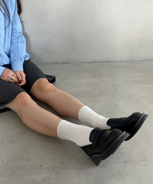 wears(ウェアーズ)の「厚底シンプルコインローファー(ローファー・レディース・ブラック/ブラウン・24.5cm/23.5cm)」の6枚目の写真