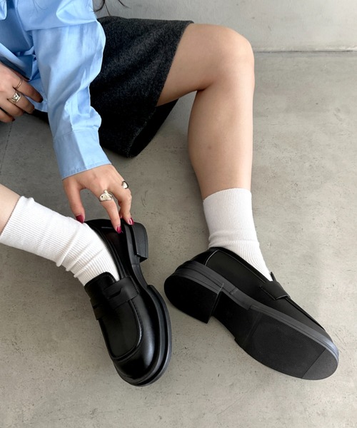 wears(ウェアーズ)の「厚底シンプルコインローファー(ローファー・レディース・ブラック/ブラウン・24.5cm/23.5cm)」の3枚目の写真
