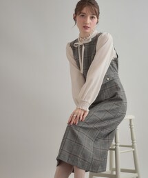 couture brooch | 【美シルエット・大人可愛い・通勤】TRチェックジャンスカ(ワンピース)