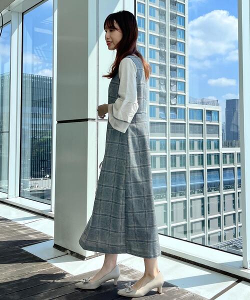 couture brooch（クチュールブローチ）の「【美シルエット・大人可愛い・通勤】TRチェックジャンスカ（ワンピース・レディース・ブラウン系その他2/ブラック系1・36/38/40/42）」の10枚目の写真