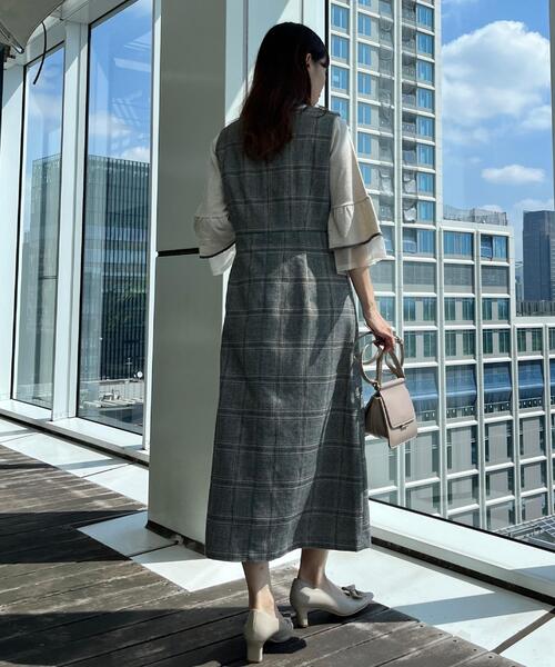 couture brooch（クチュールブローチ）の「【美シルエット・大人可愛い・通勤】TRチェックジャンスカ（ワンピース・レディース・ブラウン系その他2/ブラック系1・36/38/40/42）」の11枚目の写真