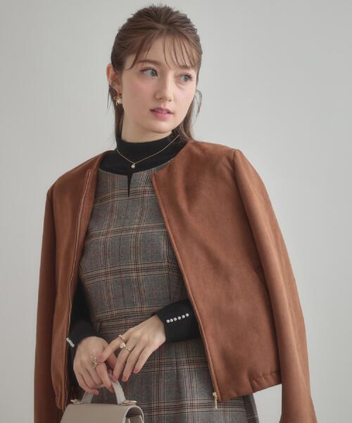 couture brooch（クチュールブローチ）の「【美シルエット・大人可愛い・通勤】TRチェックジャンスカ（ワンピース・レディース・ブラウン系その他2/ブラック系1・36/38/40/42）」の22枚目の写真
