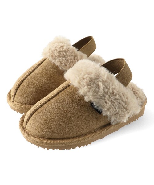 BRANSHES（ブランシェス）の「フェイクムートン/ファーサボサンダル（サンダル・キッズ・アイボリー/キャメル・16.0cm/19.0cm/17.0cm/20.0cm/21.0cm/18.0cm）」の2枚目の写真