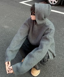 CELENA BEATS（セレナビーツ）の「ダブルジップ フード付き ニット パーカー（パーカー）」