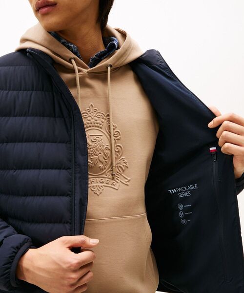 TOMMY HILFIGER(トミーヒルフィガー)の「グースダウンパッカブルジャケット(ダウンジャケット/コート・メンズ・グリーン/ネイビー・SMALL/MEDIUM/LARGE/X-LARGE)」の8枚目の写真