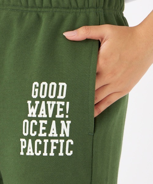 Ocean Pacific(オーシャンパシフィック)の「【OP/オーピー】レディースロゴスウェットパンツ/ウエストゴムワンポイントロゴ(スウェットパンツ・レディース・ダークグリーン/イエロー/オートミール・MEDIUM/LARGE)」の3枚目の写真