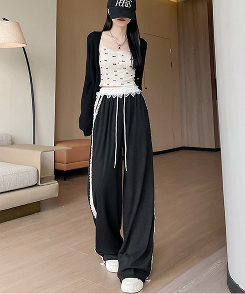 blackdia ocean(ブラックダイヤオーシャン)の「blackdia ocean レースライン スウェットパンツ(スウェットパンツ・レディース・ライトグレー/ブラック/グレー・SMALL/MEDIUM/LARGE)」の1枚目の写真