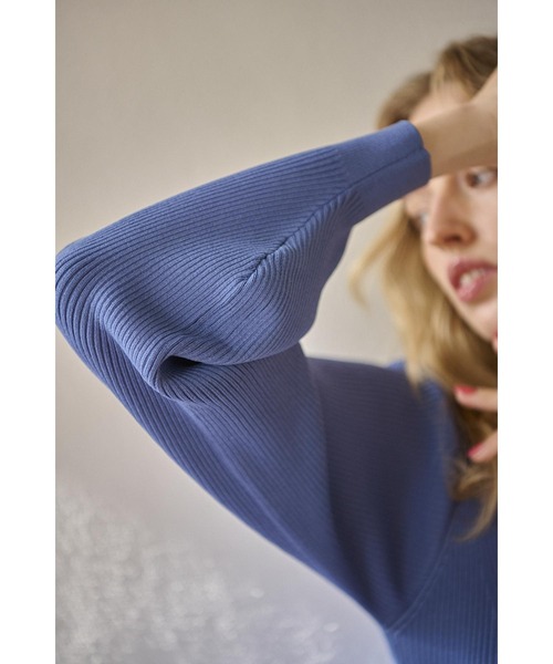 Estella.K(エステラケー)の「Ivanna Knit Midi Dress ハートネックリブニットドレス(ワンピース・レディース・ブルー系その他/ブラック・FREE)」の17枚目の写真