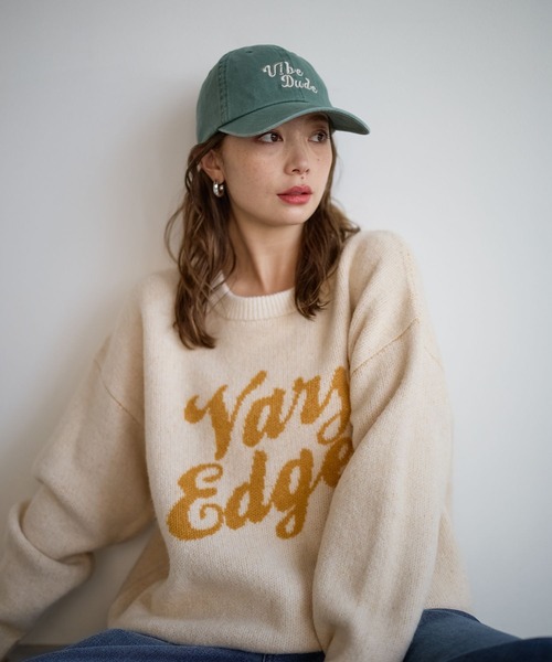 BAYFLOW（ベイフロー）の「ジャガードロゴニットプルオーバー（ニット/セーター・レディース・モカ/ボルドー/グレー/オフホワイト/ライトブルー/ピンク・FREE）」の22枚目の写真