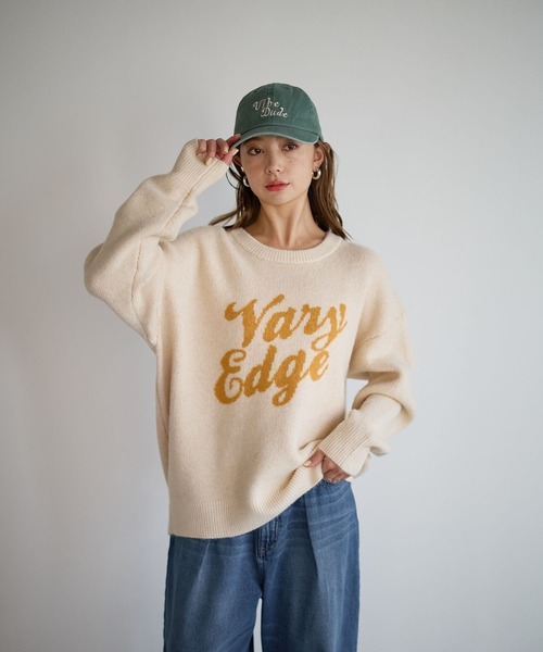 BAYFLOW（ベイフロー）の「ジャガードロゴニットプルオーバー（ニット/セーター・レディース・モカ/ボルドー/グレー/オフホワイト/ライトブルー/ピンク・FREE）」の21枚目の写真