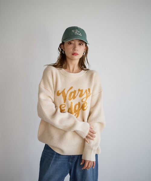 BAYFLOW（ベイフロー）の「ジャガードロゴニットプルオーバー（ニット/セーター・レディース・モカ/ボルドー/グレー/オフホワイト/ライトブルー/ピンク・FREE）」の20枚目の写真