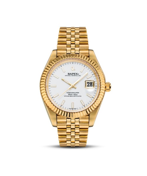 A BATHING APE（アベイシングエイプ）の「TYPE 6 BAPEX（アナログ腕時計・メンズ・シルバー/ゴールド・FREE）」の2枚目の写真