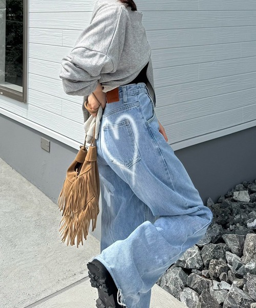 Flugge(フラッジー)の「ハイウエストハートデニム(デニムパンツ・レディース・ブルー・SMALL/MEDIUM)」の1枚目の写真