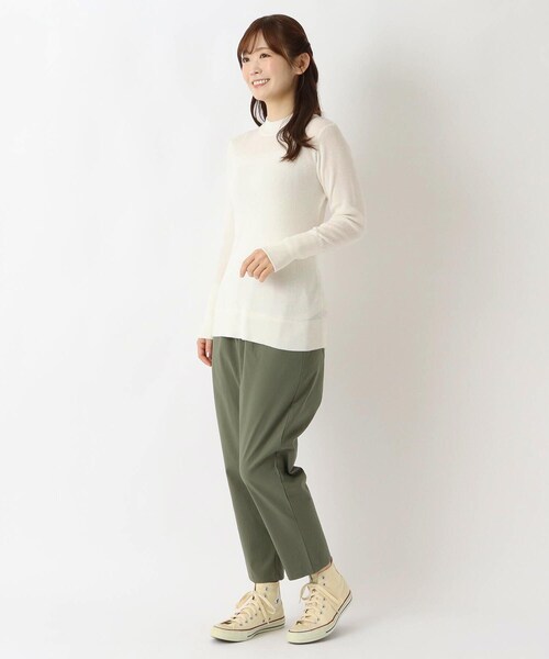 one'sterrace(ワンズテラス)の「◆綿フライスニットプルオーバー(ニット/セーター・レディース・グリーン系その他6/グレー系4/ブラック系8/アイボリー系8・02)」の13枚目の写真