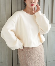 Ruwan yu（ルワンユー）の「バルーンクロップドスウェット【大きいサイズ対応】（スウェット・レディース）」