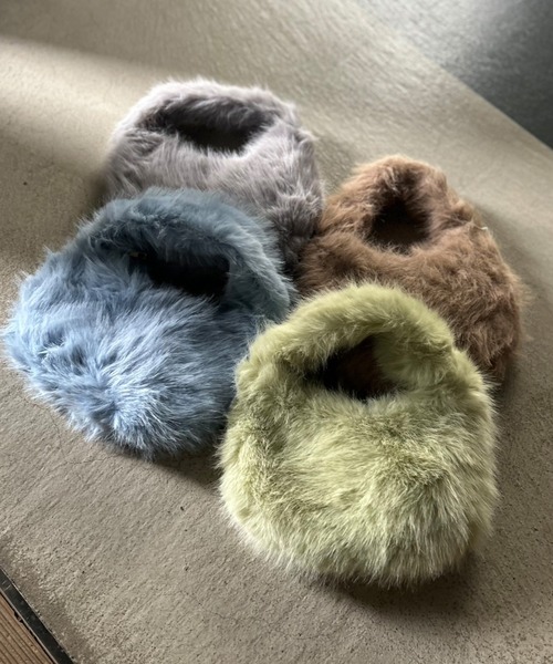 Kotoe（コトエ）の「スモーキーパステル ワンハンドル エコファーバッグ（ハンドバッグ・レディース・ダークグレー/ブラウン/グリーン/ブルー・FREE）」の5枚目の写真