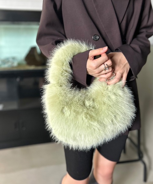 Kotoe（コトエ）の「スモーキーパステル ワンハンドル エコファーバッグ（ハンドバッグ・レディース・ダークグレー/ブラウン/グリーン/ブルー・FREE）」の8枚目の写真