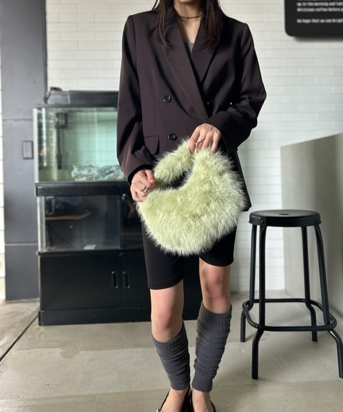 Kotoe（コトエ）の「スモーキーパステル ワンハンドル エコファーバッグ（ハンドバッグ・レディース・ダークグレー/ブラウン/グリーン/ブルー・FREE）」の15枚目の写真