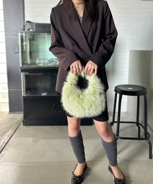 Kotoe（コトエ）の「スモーキーパステル ワンハンドル エコファーバッグ（ハンドバッグ・レディース・ダークグレー/ブラウン/グリーン/ブルー・FREE）」の16枚目の写真