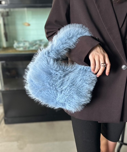 Kotoe（コトエ）の「スモーキーパステル ワンハンドル エコファーバッグ（ハンドバッグ・レディース・ダークグレー/ブラウン/グリーン/ブルー・FREE）」の21枚目の写真