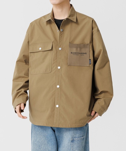 aimoha(アイモハ)の「カジュアルワークシャツジャケット/Casual Work Shirt Jacket(ブルゾン・メンズ・グリーン/ベージュ/ブラック・MEDIUM/LARGE/X-LARGE)」の1枚目の写真