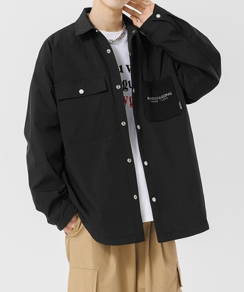 aimoha(アイモハ)の「カジュアルワークシャツジャケット/Casual Work Shirt Jacket(ブルゾン・メンズ・グリーン/ベージュ/ブラック・MEDIUM/LARGE/X-LARGE)」の2枚目の写真