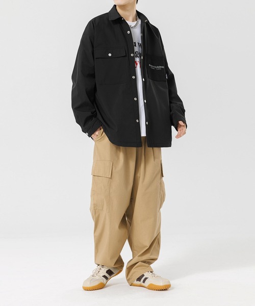 aimoha(アイモハ)の「カジュアルワークシャツジャケット/Casual Work Shirt Jacket(ブルゾン・メンズ・グリーン/ベージュ/ブラック・MEDIUM/LARGE/X-LARGE)」の7枚目の写真