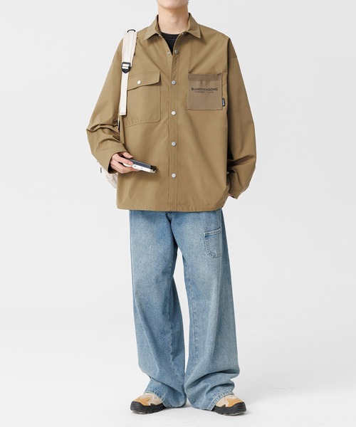 aimoha(アイモハ)の「カジュアルワークシャツジャケット/Casual Work Shirt Jacket(ブルゾン・メンズ・グリーン/ベージュ/ブラック・MEDIUM/LARGE/X-LARGE)」の8枚目の写真