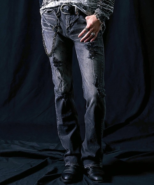 FUGA/フーガ』ペイント加工フレアデニムパンツ（デニムパンツ）｜FUGA