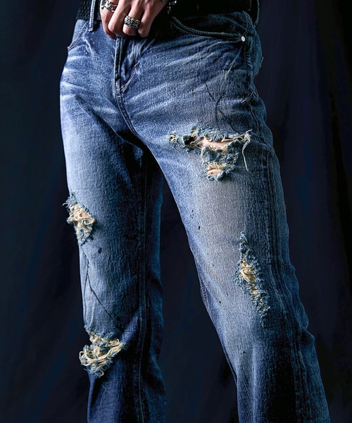 FUGA/フーガ』ペイント加工フレアデニムパンツ（デニムパンツ）｜FUGA