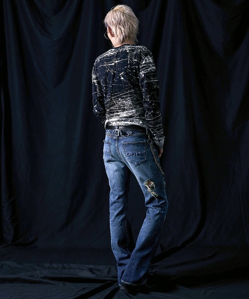 FUGA（フーガ）の「『FUGA/フーガ』ペイント加工フレアデニムパンツ（デニムパンツ・メンズ・ブルー/ブラック・M/L/XL）」の15枚目の写真