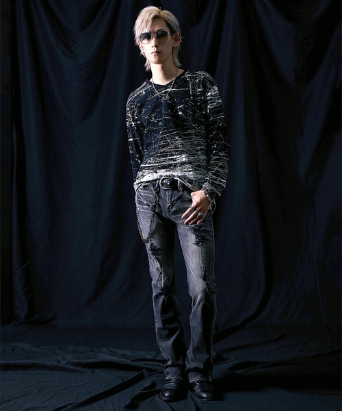 FUGA（フーガ）の「『FUGA/フーガ』ペイント加工フレアデニムパンツ（デニムパンツ・メンズ・ブルー/ブラック・M/L/XL）」の16枚目の写真