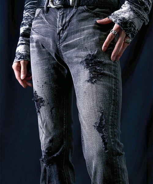 FUGA/フーガ』ペイント加工フレアデニムパンツ（デニムパンツ）｜FUGA