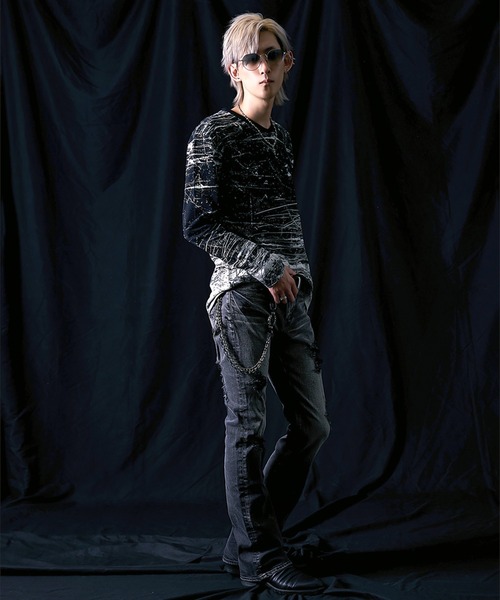 FUGA（フーガ）の「『FUGA/フーガ』ペイント加工フレアデニムパンツ（デニムパンツ・メンズ・ブルー/ブラック・M/L/XL）」の18枚目の写真